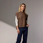 Chunky Knit Brown Vest - Image 4