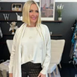 Elegant White Knit Sweater With Polka Dots - Image 7