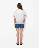 Embroidered Linen-Cotton Short-Sleeve Blouse - Image 4