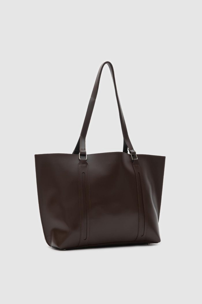 Elegant Brown Tote Bag - Image 2