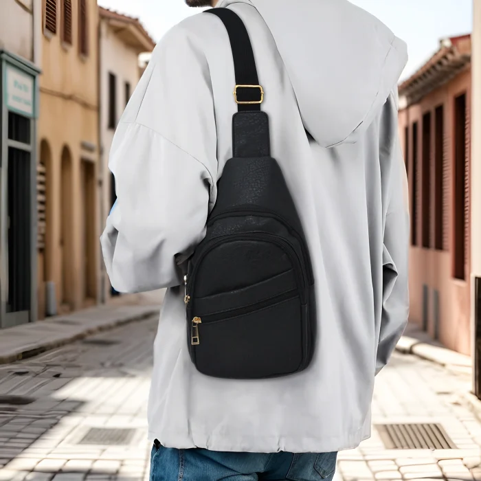 Stylish Black Sling Bag - Durable & Functional - Image 1