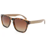 Stylish Tortoise Shell Sunglasses With Wooden Arms