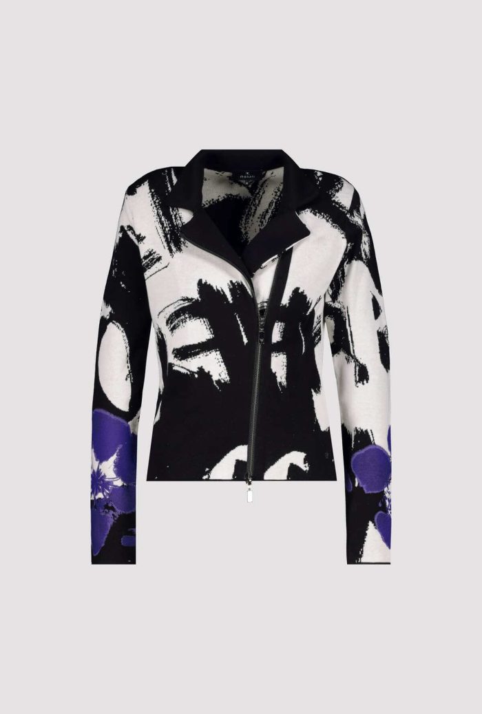 Abstract Pattern Zip-Up Knitwear - Image 5