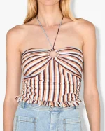 Elegant Striped Halter Top - Image 2
