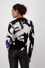Abstract Pattern Zip-Up Knitwear - Image 4