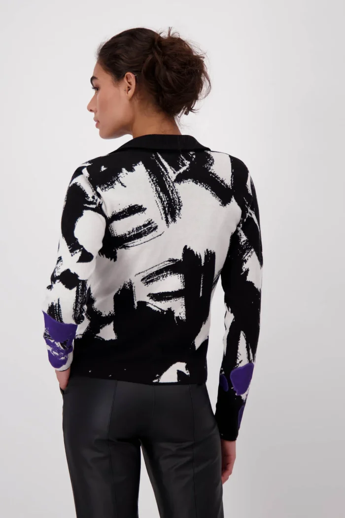 Abstract Pattern Zip-Up Knitwear - Image 4