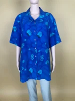 Floral Print Blue Shirt - Image 2