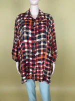 Elegant Plaid Oversized Shirt - Image 2