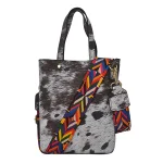 Stylish Cowhide Tote Bag With Bohemian Strap