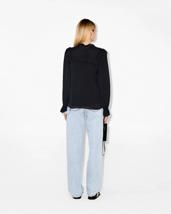 Elegant Black Ruffled Blouse - Image 5