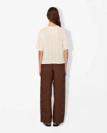 Elegant Open-Knit Short Sleeve Sweater - Image 4