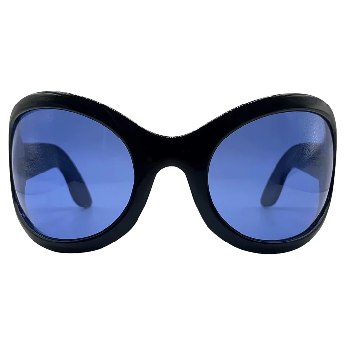 Stylish Oversized Blue Lens Sunglasses - Image 2