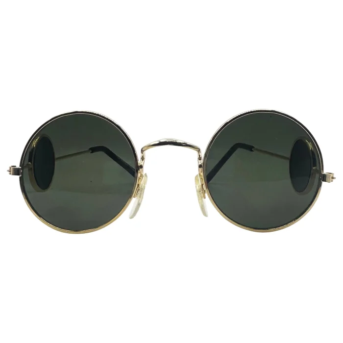 Stylish Gold-Framed Round Sunglasses - Image 4