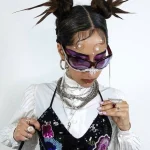 Stylish Oversized Blue Lens Sunglasses - Image 19