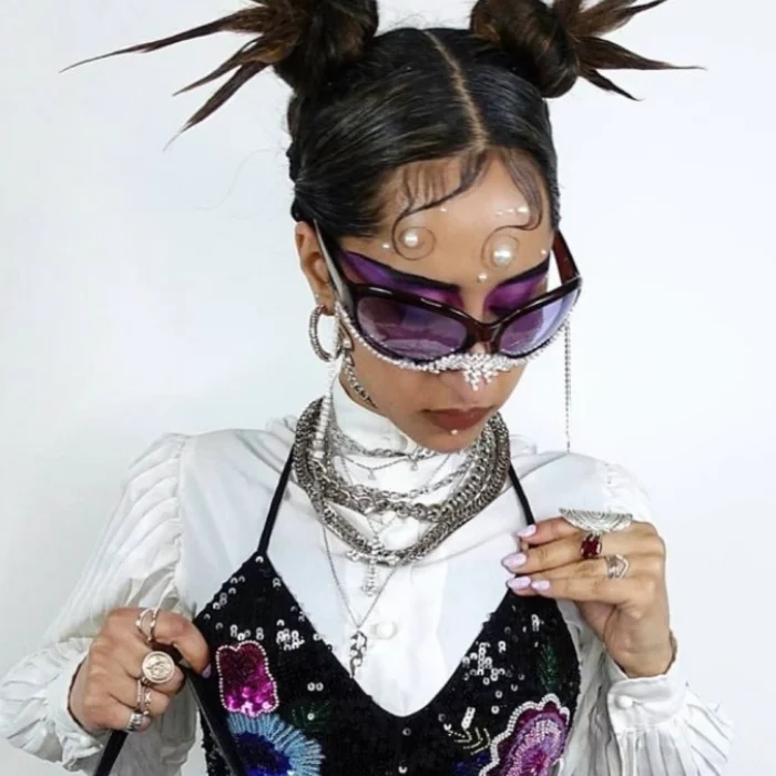 Stylish Oversized Blue Lens Sunglasses - Image 19