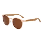 Stylish Rose Gold Sunglasses With Wooden Temples