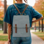 Stylish Backpack With Brown Leather Straps