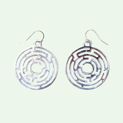Maze-Inspired Circular Earrings