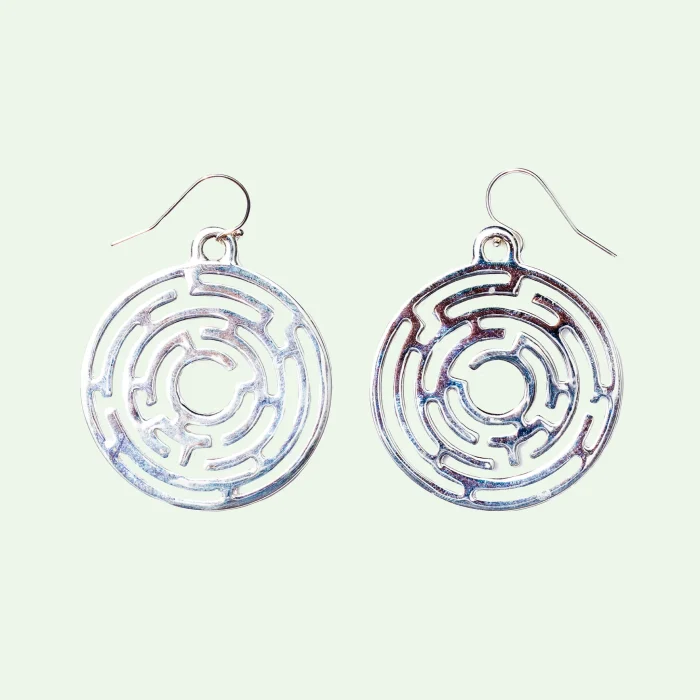 Maze-Inspired Circular Earrings - Image 1
