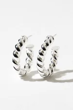 Elegant Twisted Hoop Earrings - Image 4