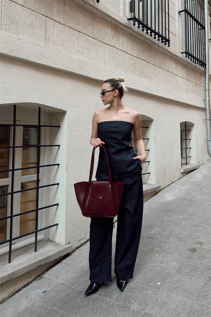 Elegant Maroon Handbag - Image 14