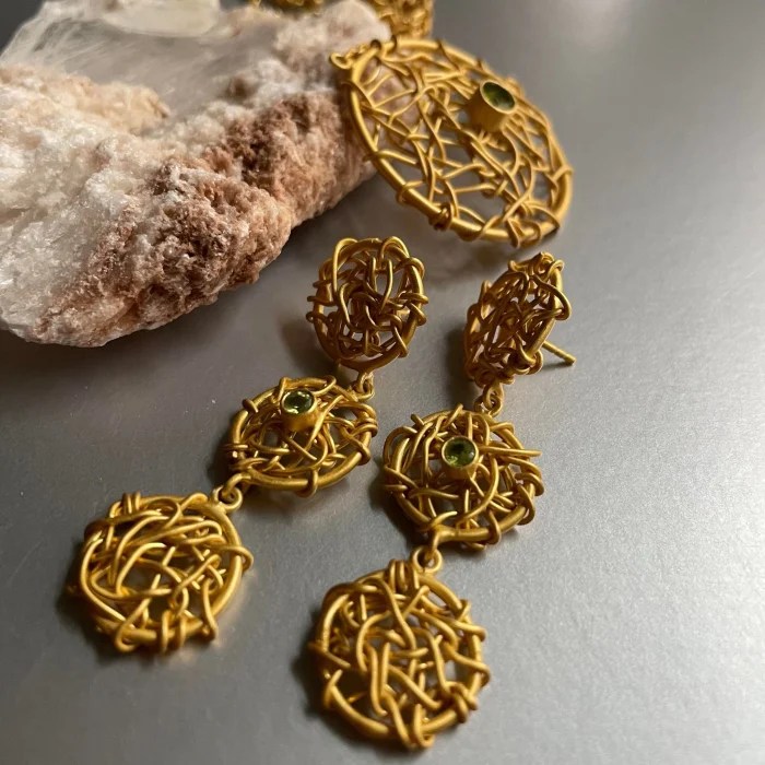 Intricate Wire Mesh Earrings - Image 6