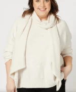 Elegant White Knit Sweater With Polka Dots - Image 2