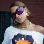 Stylish Oversized Blue Lens Sunglasses - Image 15