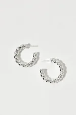 Elegant Twisted Hoop Earrings - Image 2
