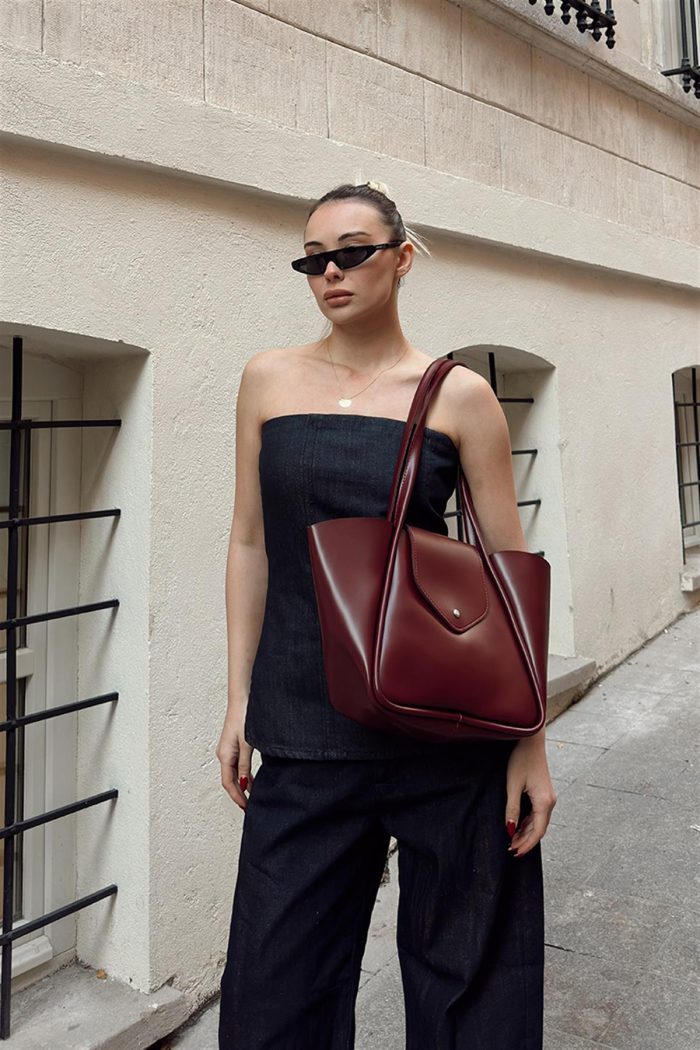 Elegant Maroon Handbag - Image 15