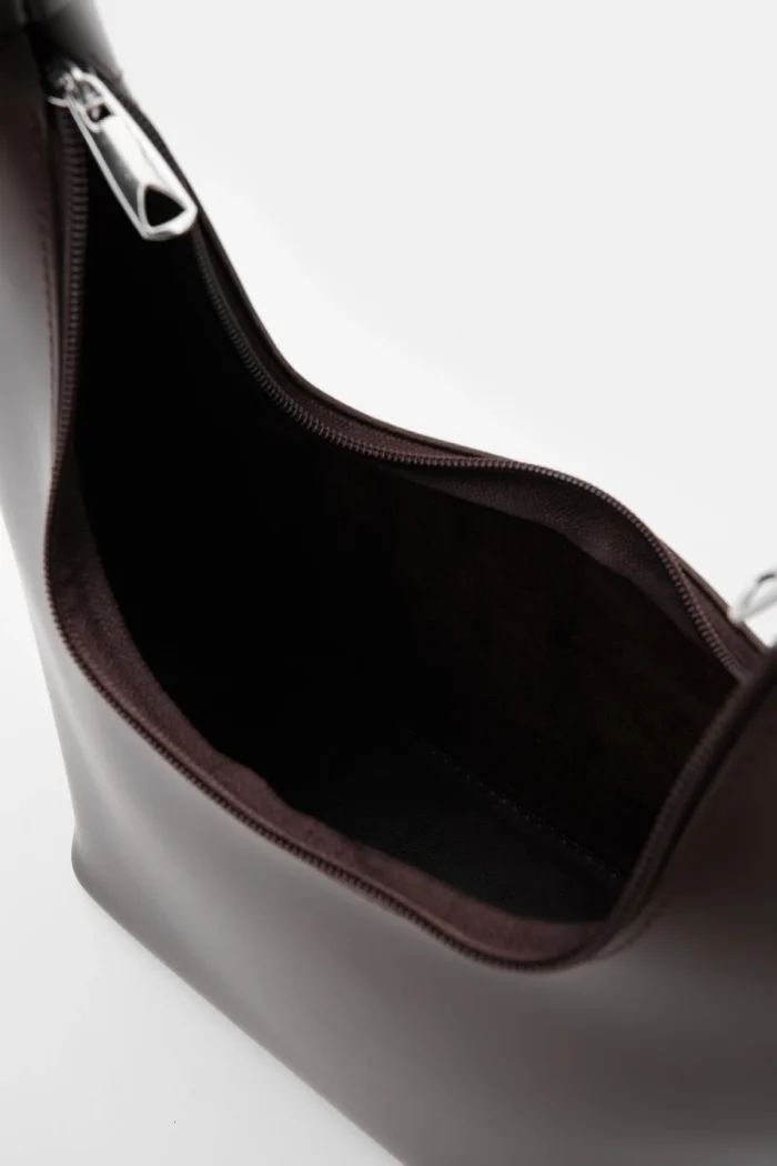 Chic Brown Faux Leather Handbag - Image 5