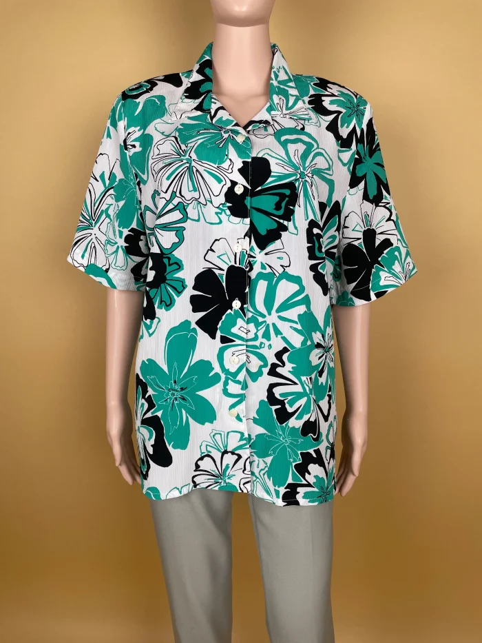 Floral Pattern Oversized Short-Sleeve Shirt - Image 2