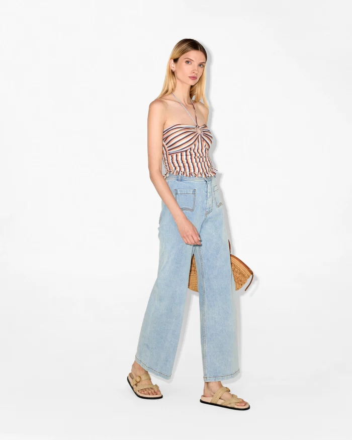 Elegant Striped Halter Top - Image 3