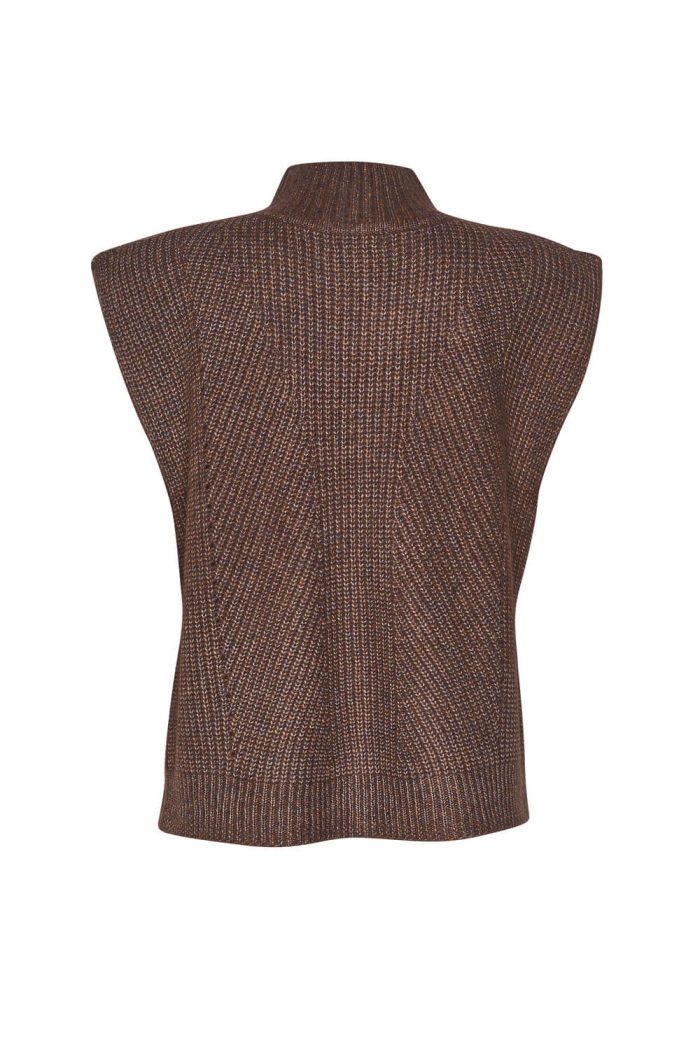 Chunky Knit Brown Vest - Image 2