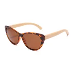 Stylish Tortoiseshell Sunglasses With Bamboo Temples