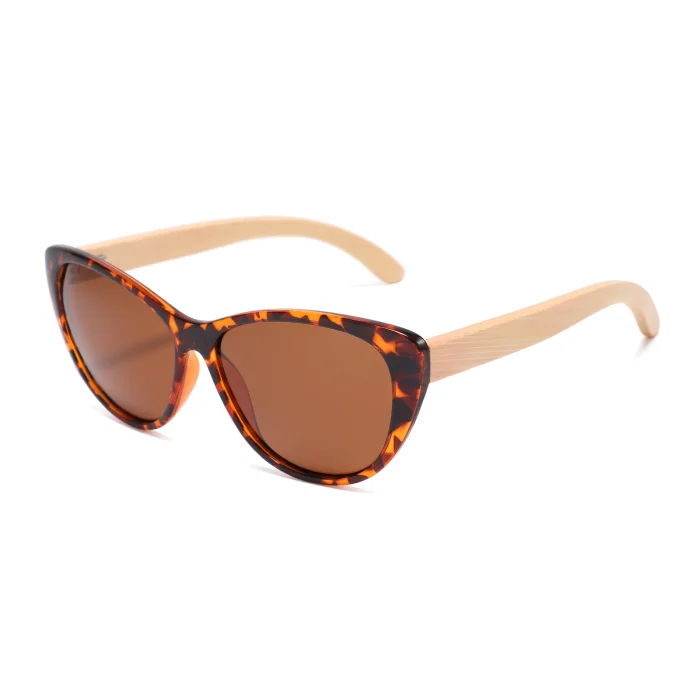 Stylish Tortoiseshell Sunglasses With Bamboo Temples - Image 1