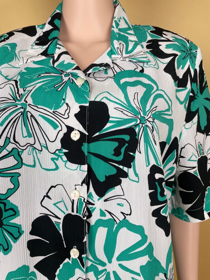 Floral Pattern Oversized Short-Sleeve Shirt - Image 3