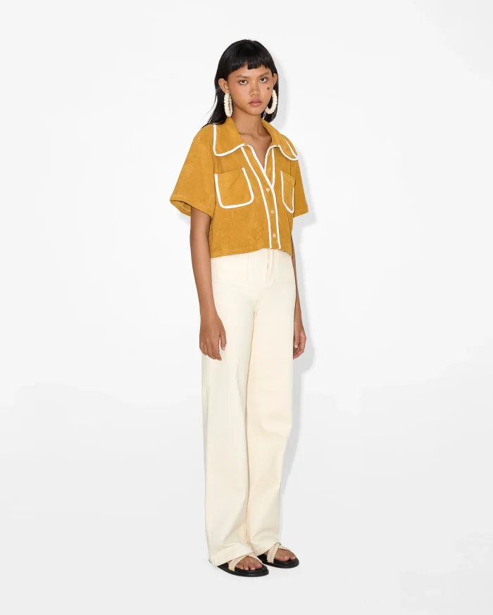 Classic Mustard Button-Down Shirt - Image 3