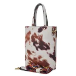 Stylish Cow Print Tote Bag With Adjustable Strap