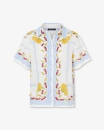 Embroidered Linen-Cotton Short-Sleeve Blouse - Image 5