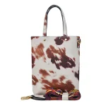 Stylish Cow Print Tote Bag With Adjustable Strap - Image 8