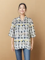 Elegant Floral Print Women'S Shirt