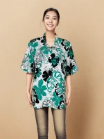 Floral Pattern Oversized Short-Sleeve Shirt