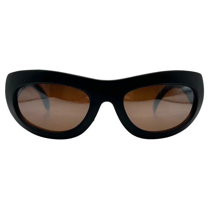 Classic Black Wraparound Sunglasses - Image 1