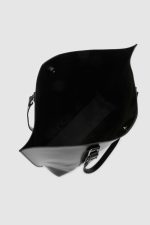Minimalist Black Faux Leather Tote Bag - Image 5
