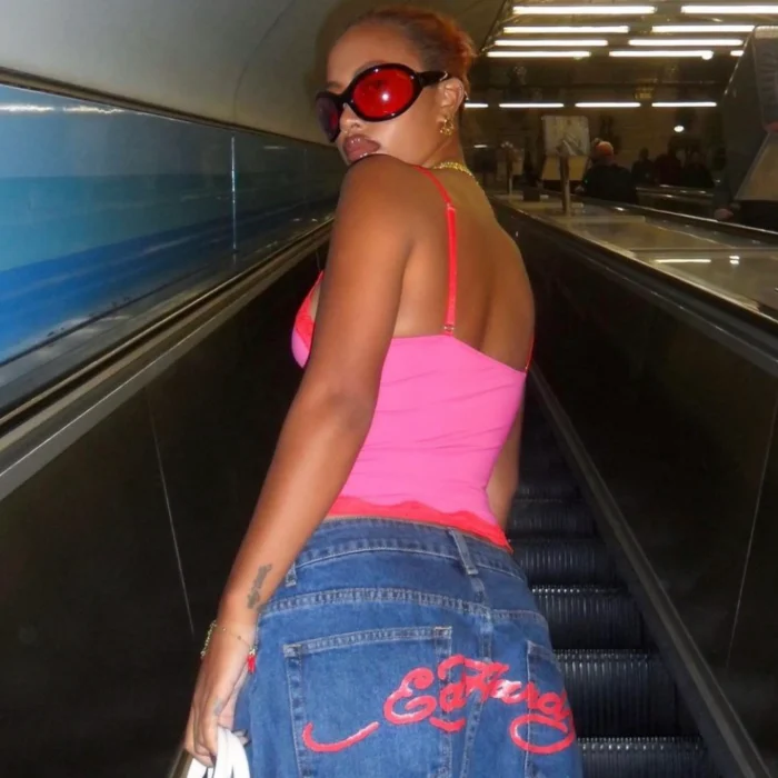Stylish Oversized Blue Lens Sunglasses - Image 20
