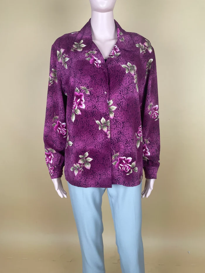 Elegant Floral Velvet Shirt - Image 2
