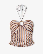 Elegant Striped Halter Top - Image 5
