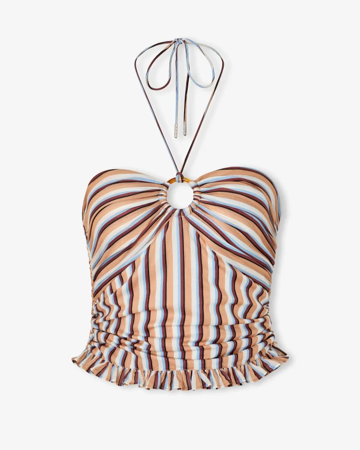 Elegant Striped Halter Top - Image 5