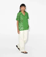 Vibrant Green Embroidered Short-Sleeve Shirt - Image 4